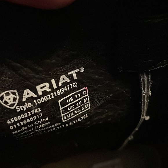 Ariat Cowboy Boots Size 11D Tall Black Heritage Deertan - Picture 5 of 8